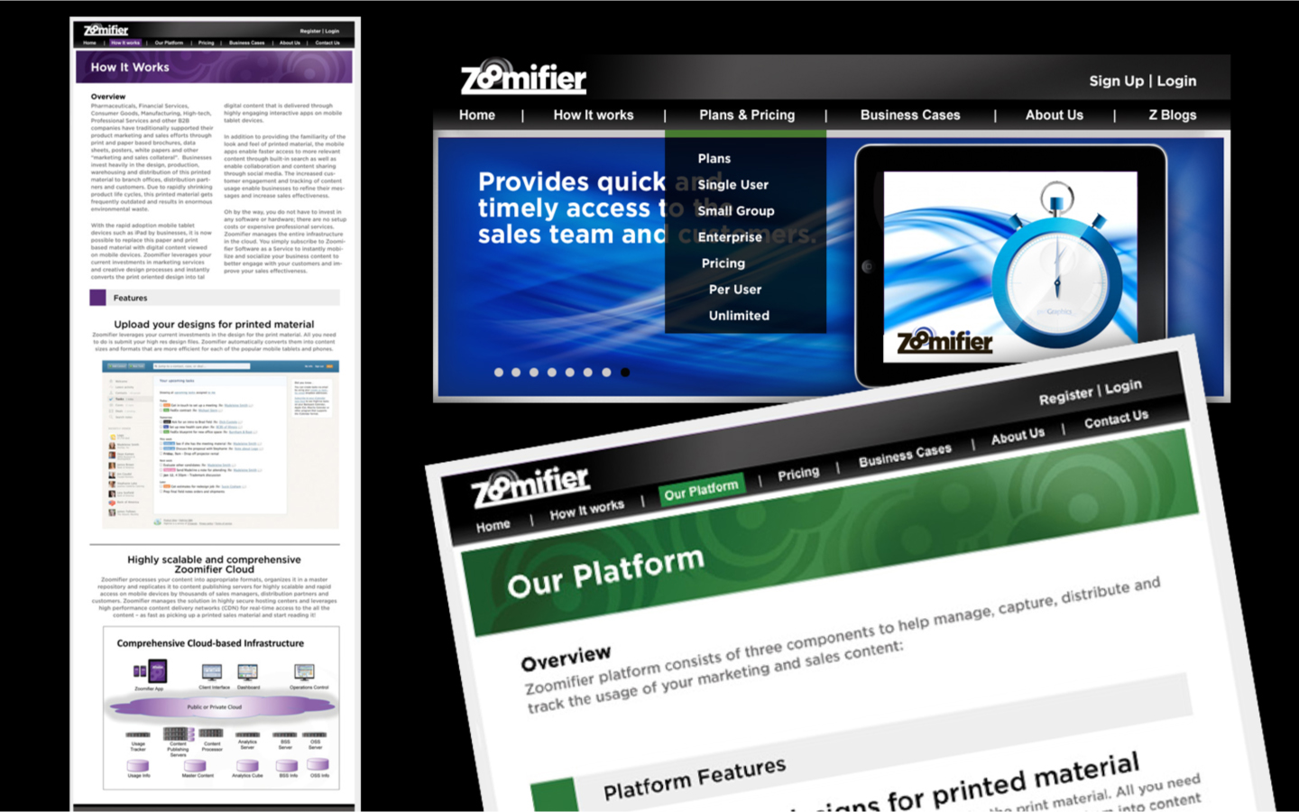 Original Website at launch