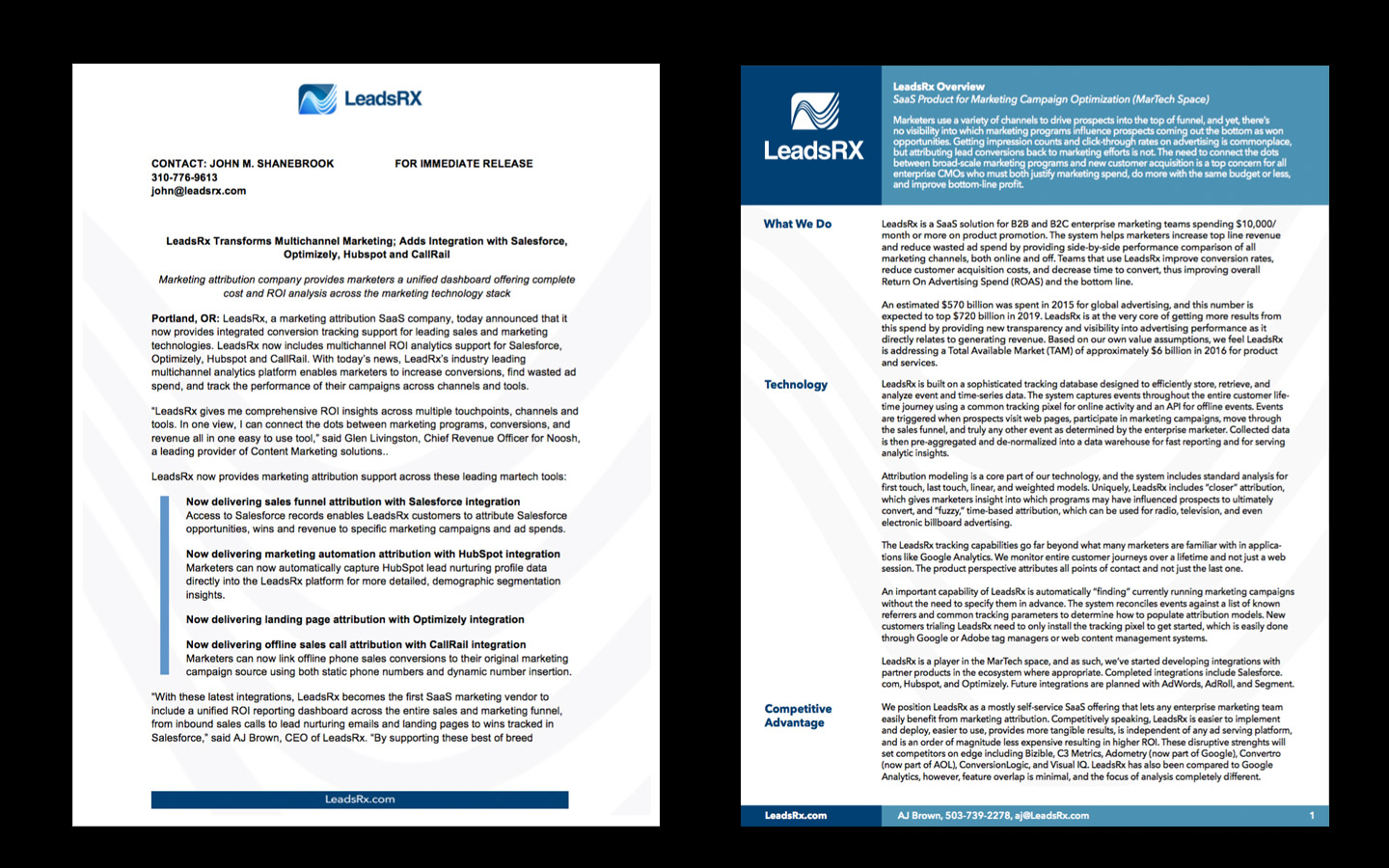 Press releases format and investor overview