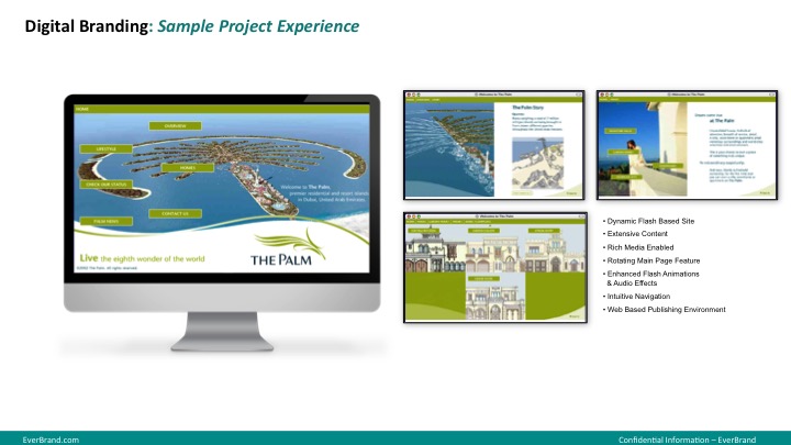 The Palm Island in Dubai website and interactive kiosks and videos