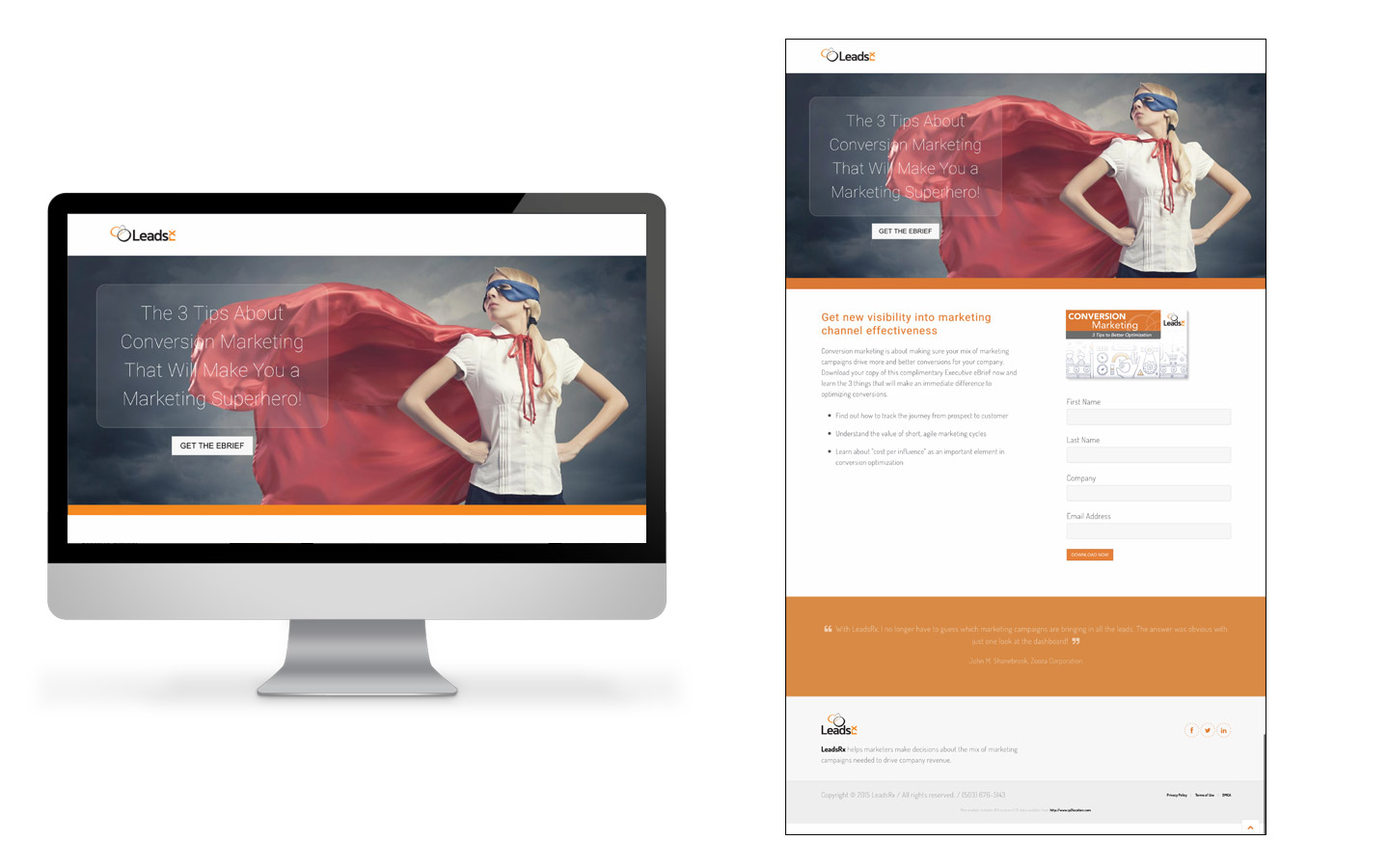 New landing pages